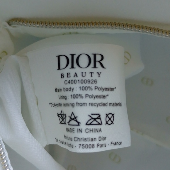 🆕 Dior Ivory White Velour Cosmetic Pouch Bag Clutch - Picture 12 of 14